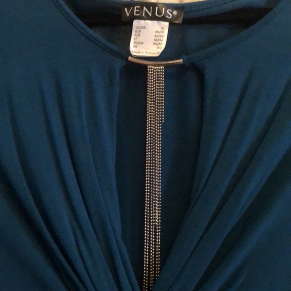 Women’s sexy top with very low plunging neckline, with sexy attached bedazzle - Picture 2 of 6